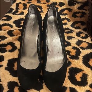Bandolino Black Suede Wedge Shoes Size 10